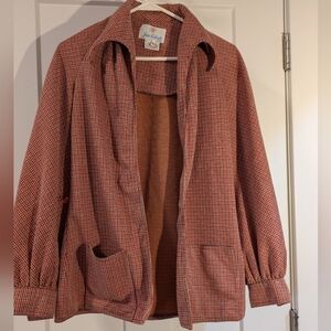 Red Houndstooth Vintage Women's Blazer